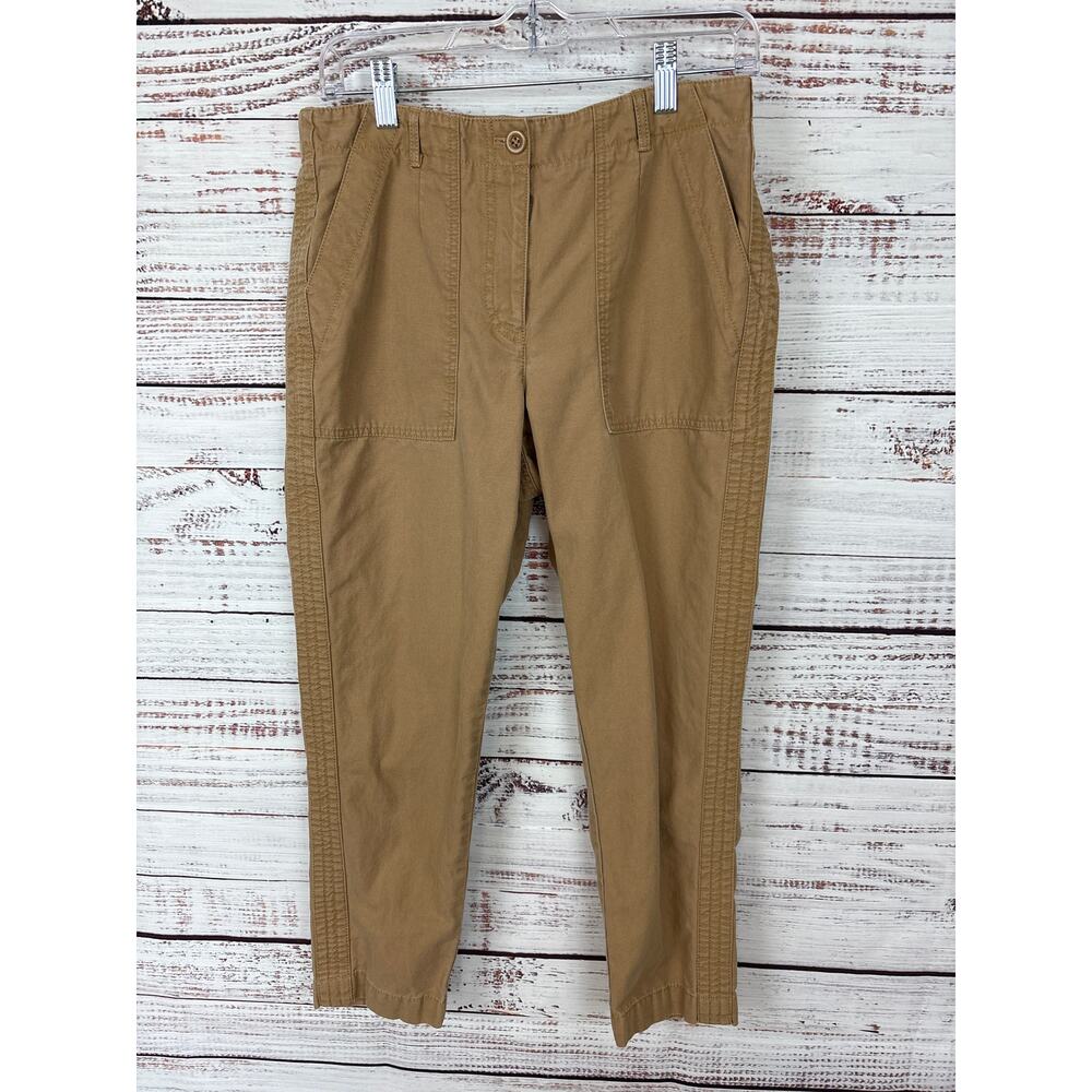 Womens Talbots Khaki Chino Slim Cargo Pants Cotton Blend Ankle Casual Career 8P